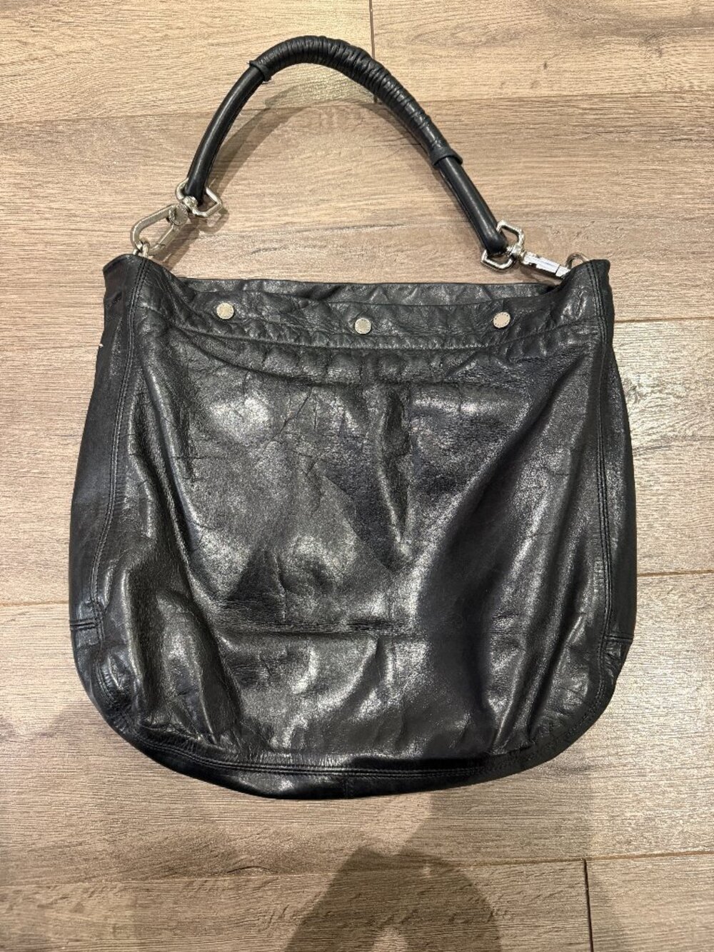 RUDSAK Black Leather Hobo Bag